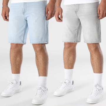 LBO - 2er-Pack Jeans-Shorts Relaxed 3582 3581 Denim Blau Grau Denim